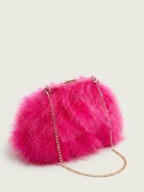 ASOS REAL FEATHER CLUTCH PURSE
